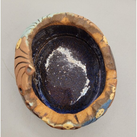 Claudia Fish Trinket Box Pottery Textured Lift Off Lid Multicolor - Picture 7 of 9